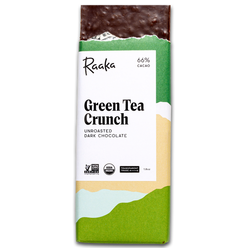 Green Tea Crunch Bar - Raaka Chocolate