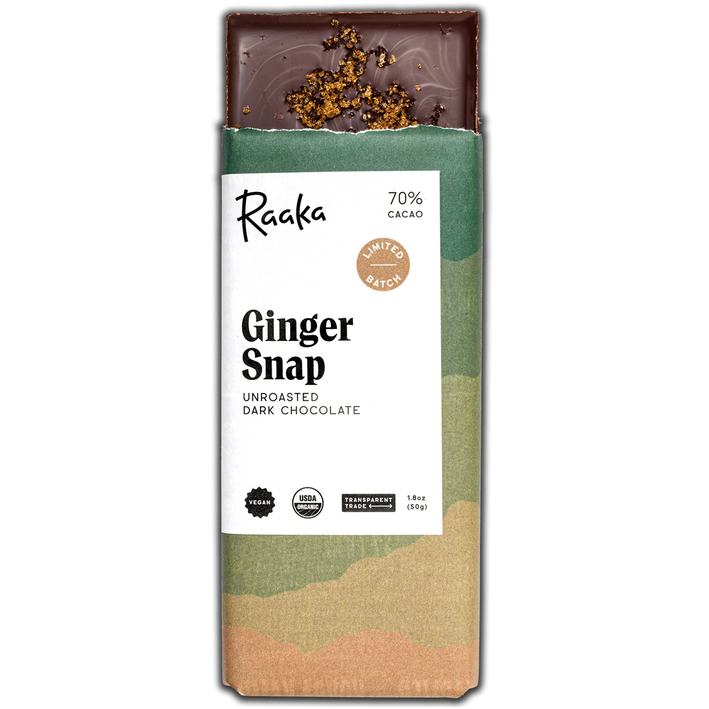 Raaka Ginger Snap chocolate bar