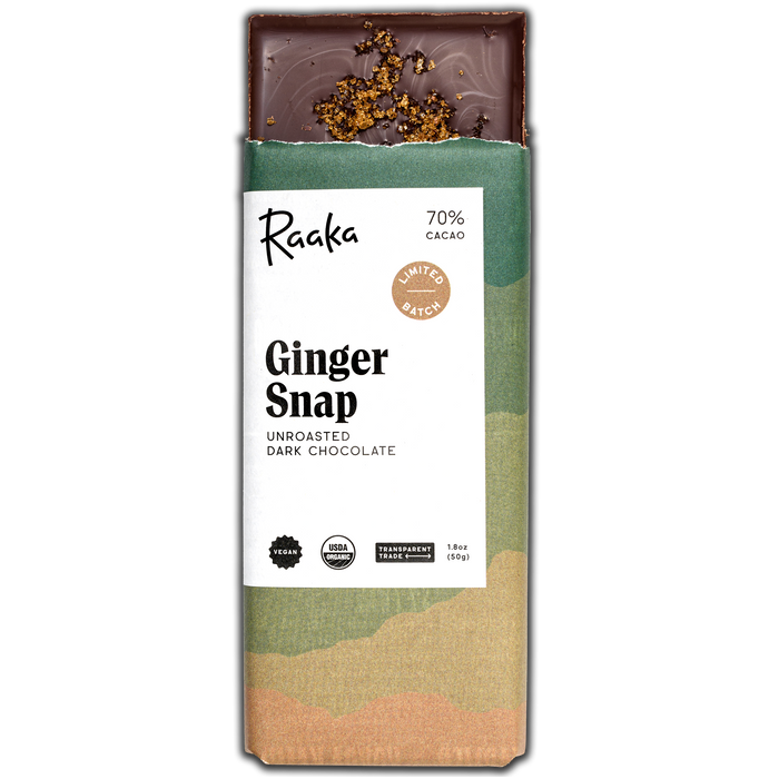 Raaka Ginger Snap chocolate bar