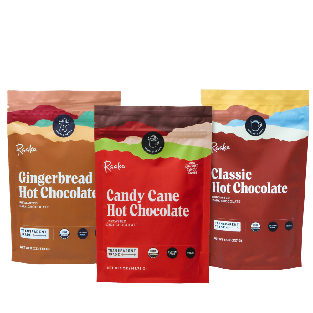 Three bags of hot chocolate