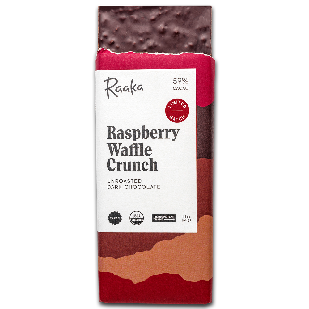 Raspberry Waffle Crunch Dark Chocolate Bar