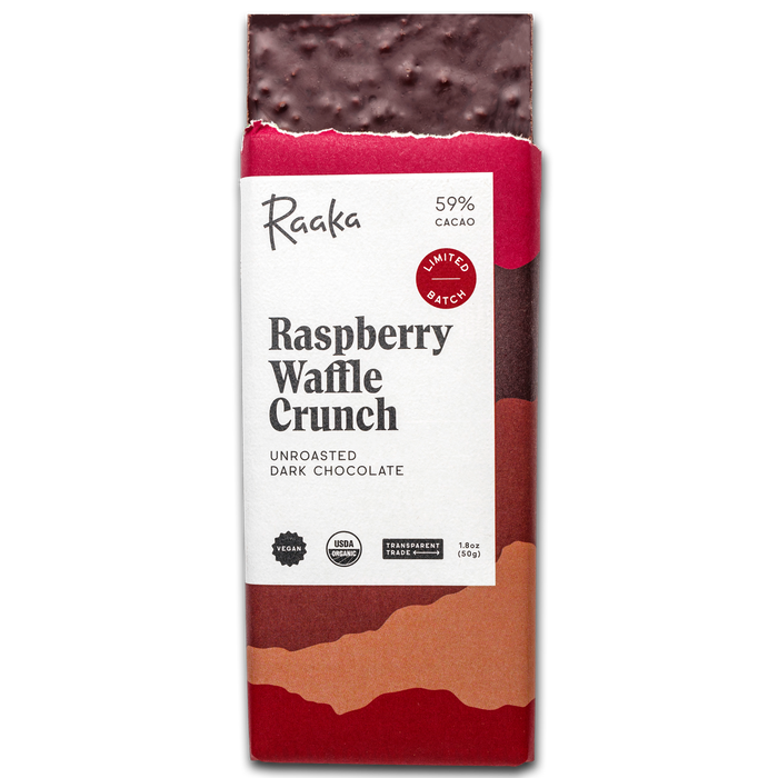 Raspberry Waffle Crunch Dark Chocolate Bar