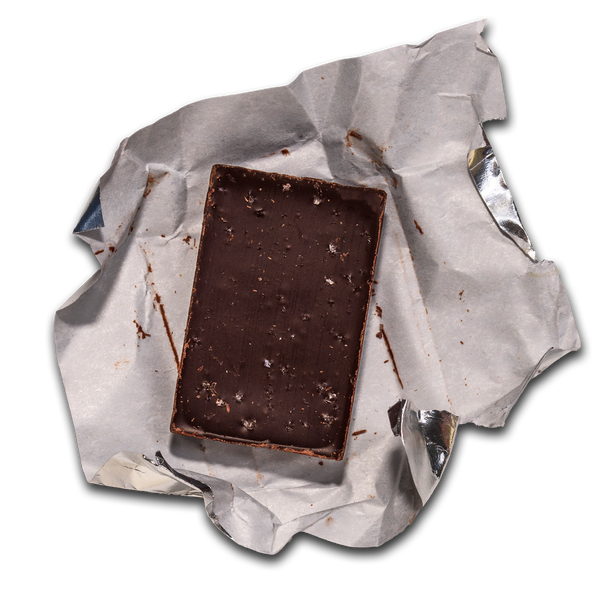 Pink Sea Salt Mini in wrapper - Raaka Chocolate