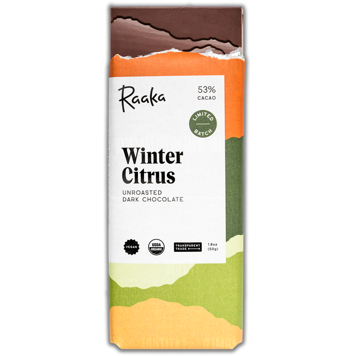 Raaka Chocolate Winter Citrus bar