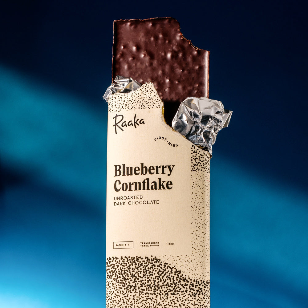 Blueberry Cornflake bar poking out of wrapper