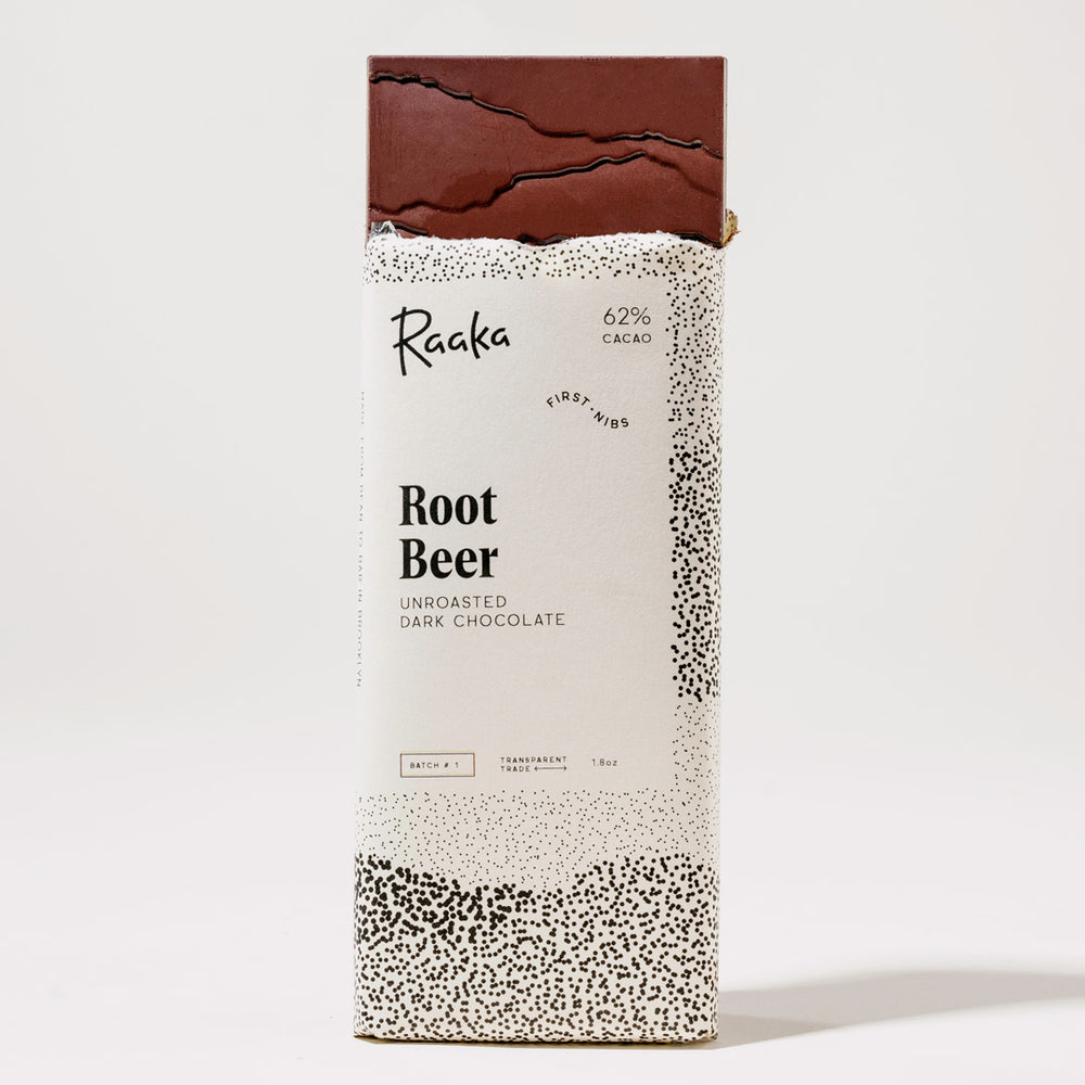 Root Beer Dark Chocolate Bar White Background